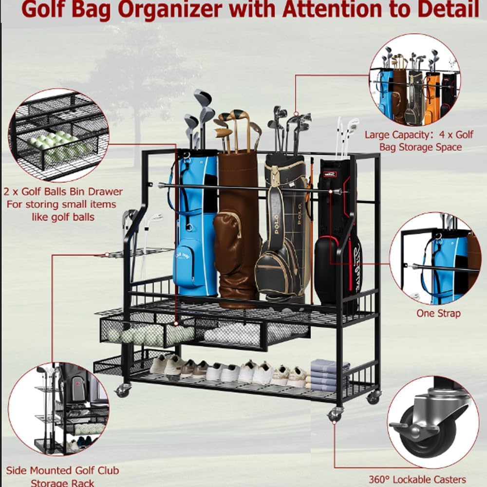 Golf Equipment Garage Organizer - Organizador de Bolsas de Golf para